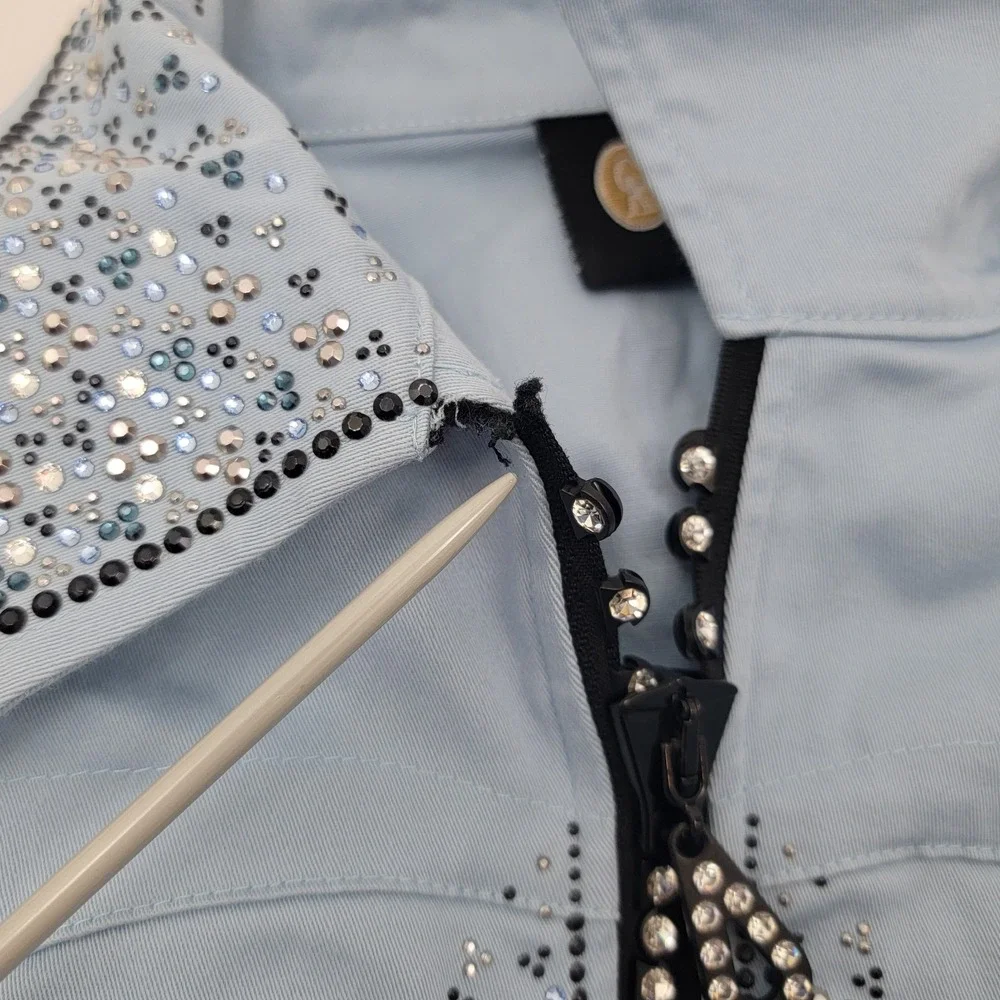 CHRISTINE ALEXANDER Womens Jacket Sz L Embellished Rhinestones Bling Sparkle - Picture 9 of 15